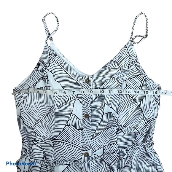 Sienna Sky black and white midi sundress spaghetti strap button size Medium - Picture 2 of 5